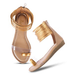 Load image into Gallery viewer, Padchin Flats Gladiator Women Sandals, Zip Closure High-Tops flatform Sandal For Ladies
