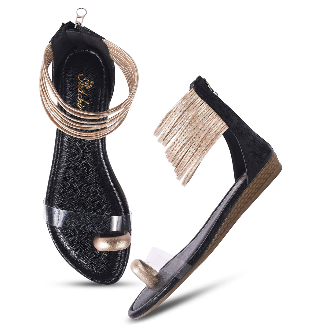 Padchin Flats Gladiator Women Sandals, Zip Closure High-Tops flatform Sandal For Ladies