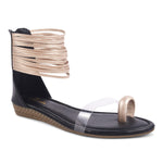 Load image into Gallery viewer, Padchin Flats Gladiator Women Sandals, Zip Closure High-Tops flatform Sandal For Ladies
