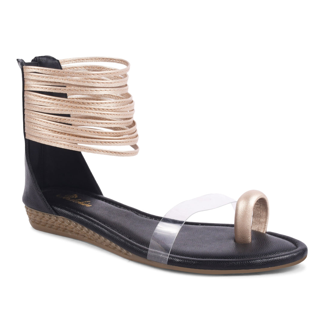 Padchin Flats Gladiator Women Sandals, Zip Closure High-Tops flatform Sandal For Ladies