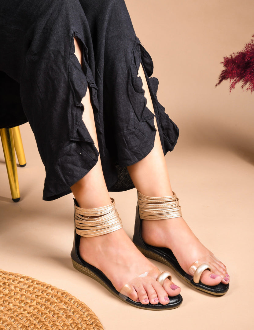 Padchin Flats Gladiator Women Sandals, Zip Closure High-Tops flatform Sandal For Ladies
