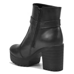 Load image into Gallery viewer, Padchin Women&#39;s Block Heel Boot | High ankle Monk Strap Tan Boots for Women
