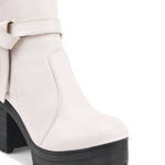 Load image into Gallery viewer, Padchin Women&#39;s Block Heel Boot | High ankle Monk Strap Tan Boots for Women
