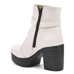 Load image into Gallery viewer, Padchin Women&#39;s Block Heel Boot | High ankle Monk Strap Tan Boots for Women
