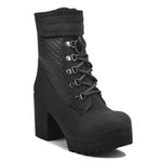 Load image into Gallery viewer, Padchin Women Block Heel Boot With Velcro Strap &amp; Lace Up Style

