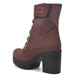 Load image into Gallery viewer, Padchin Women Block Heel Boot With Velcro Strap &amp; Lace Up Style
